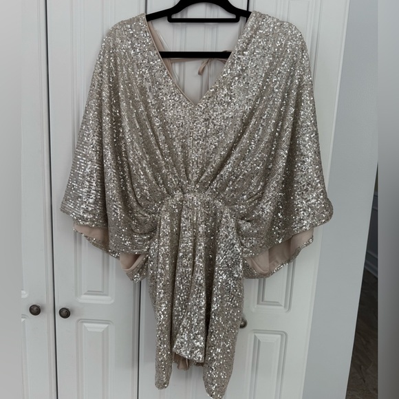 Aakaa Pants - Sequined Romper AAKAA Size M Kimono Sleeves